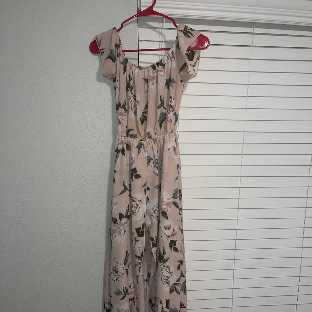 Pink floral jumpsuit dress combo